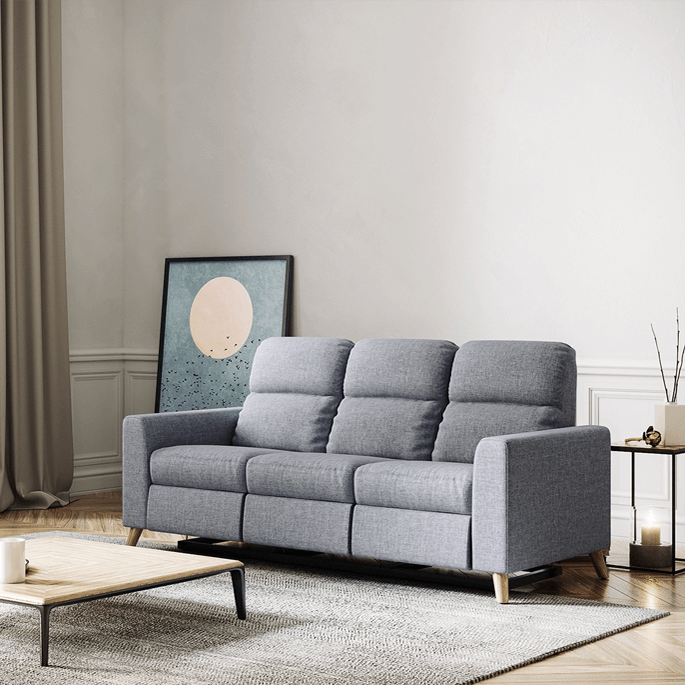 Canapé de relaxation manuel style scandinave en tissu gris Ryade